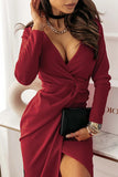 Fashion Sexy V Neck Irregular Dress Dresses(4 Colors)