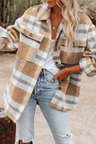 Fashion Casual Plaid Turndown Collar Outerwear(3 Colors)