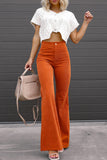 Sexy Casual Boot Cut Mid Waist Wide Leg Bottoms(4 Colors)