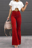 Sexy Casual Boot Cut Mid Waist Wide Leg Bottoms(4 Colors)