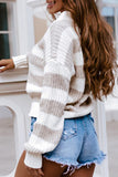 Casual Sweet Plaid Striped Patchwork V Neck Sweaters