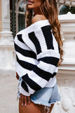 Casual Sweet Plaid Striped Patchwork V Neck Sweaters