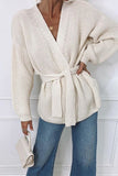 Casual Solid Bandage V Neck Cardigans(3 Colors)