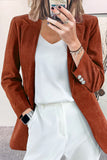Casual Work Solid Buttons Turn-back Collar Outerwear(7 Colors)