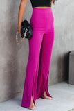 Casual Solid Solid Color Boot Cut High Waist Wide Leg Solid Color Bottoms