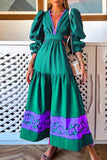 Elegant Print Solid Color A Line Dresses(3 Colors)