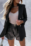 Work Elegant Plaid Print Patchwork Turn-back Collar Outerwear