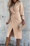 Elegant Asymmetrical Solid Color V Neck A Line Dresses(5 Colors)