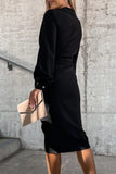 Elegant Asymmetrical Solid Color V Neck A Line Dresses(5 Colors)