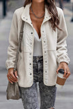 Casual Solid Patchwork Pocket Half A Turtleneck Outerwear(7 Colors)