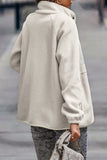 Casual Solid Patchwork Pocket Half A Turtleneck Outerwear(7 Colors)