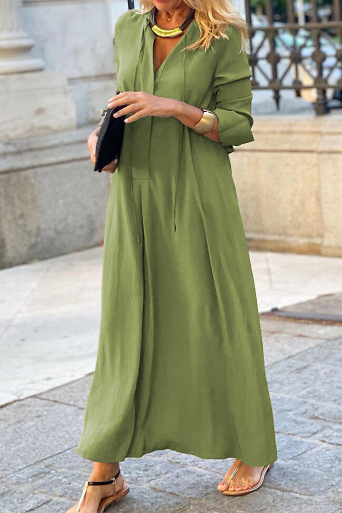 Casual Solid Pocket V Neck Shirt Dress Dresses(6 Colors) – Florcoo