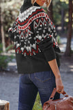 Street Plaid Striped Printing Turtleneck Sweaters(4 Colors)