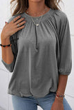 Casual Solid Solid Color O Neck Tops(9 Colors)