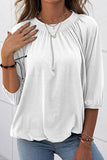 Casual Solid Solid Color O Neck Tops(9 Colors)