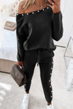 Casual Street Solid Patchwork V Neck Long Sleeve Two Pieces(4 Colors)