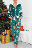 Casual Living Print Printing Hooded Collar Loose Jumpsuits