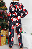 Casual Living Print Printing Hooded Collar Loose Jumpsuits