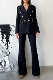 Sweet Work Turn-back Collar Long Sleeve Two Pieces(3 Colors)