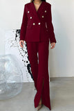 Sweet Work Turn-back Collar Long Sleeve Two Pieces(3 Colors)
