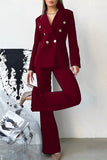 Sweet Work Turn-back Collar Long Sleeve Two Pieces(3 Colors)