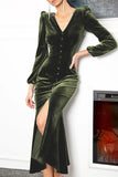 Elegant College Solid Solid Color V Neck Wrapped Skirt Dresses