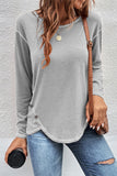 Casual Patchwork Buttons O Neck Tops(9 Colors)