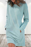 Casual Solid Solid Color O Neck Long Sleeve Dresses(6 Colors)