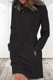 Casual Solid Solid Color O Neck Long Sleeve Dresses(6 Colors)