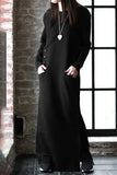 Casual Solid Solid Color Turtleneck Wrapped Skirt Dresses