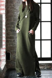 Casual Solid Solid Color Turtleneck Wrapped Skirt Dresses