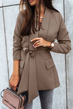 Casual Solid Patchwork Turndown Collar Outerwear(5 Colors)