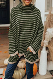 Casual Striped Patchwork Turtleneck Sweaters(4 Colors)