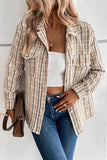 Sweet Elegant Plaid Buttons Turndown Collar Tops