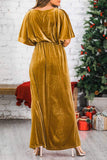 Sexy Elegant Solid Color O Neck Evening Dress Dresses(4 Colors)