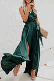 Elegant Solid High Opening V Neck Sleeveless Dress Dresses(3 Colors)