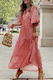 Sweet Elegant O Neck Printed Dress Dresses(9 Colors)