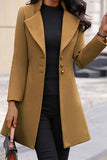 Elegant Solid Patchwork Buckle Turndown Collar Outerwear(3 Colors)