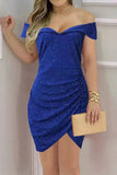 Solid Fold V Neck Pleated Dresses(4 Colors)