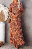 Sweet Elegant Print Patchwork Backless U Neck A Line Dresses