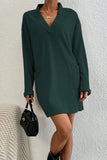 Casual Solid Pocket V Neck A Line Dresses