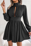 Elegant Simplicity Solid Solid Color Half A Turtleneck A Line Dresses(3 Colors)