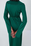 Work Elegant Solid Frenulum Solid Color Turn-back Collar A Line Dresses