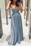 Celebrities Elegant Solid Backless V Neck Princess Dresses