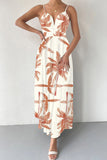 Elegant Floral Draw String V Neck Sling Dress Dresses(6 Colors)