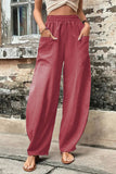 Casual Daily Solid Pocket Loose High Waist Harlan Solid Color Bottoms(11 Colors)