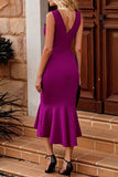 Sweet Elegant Solid Hollowed Out Backless Square Collar Trumpet Mermaid Dresses(7 Colors)