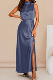 Celebrities Elegant Solid Halter A Line Dresses(5 Colors)