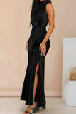 Celebrities Elegant Solid Halter A Line Dresses(5 Colors)