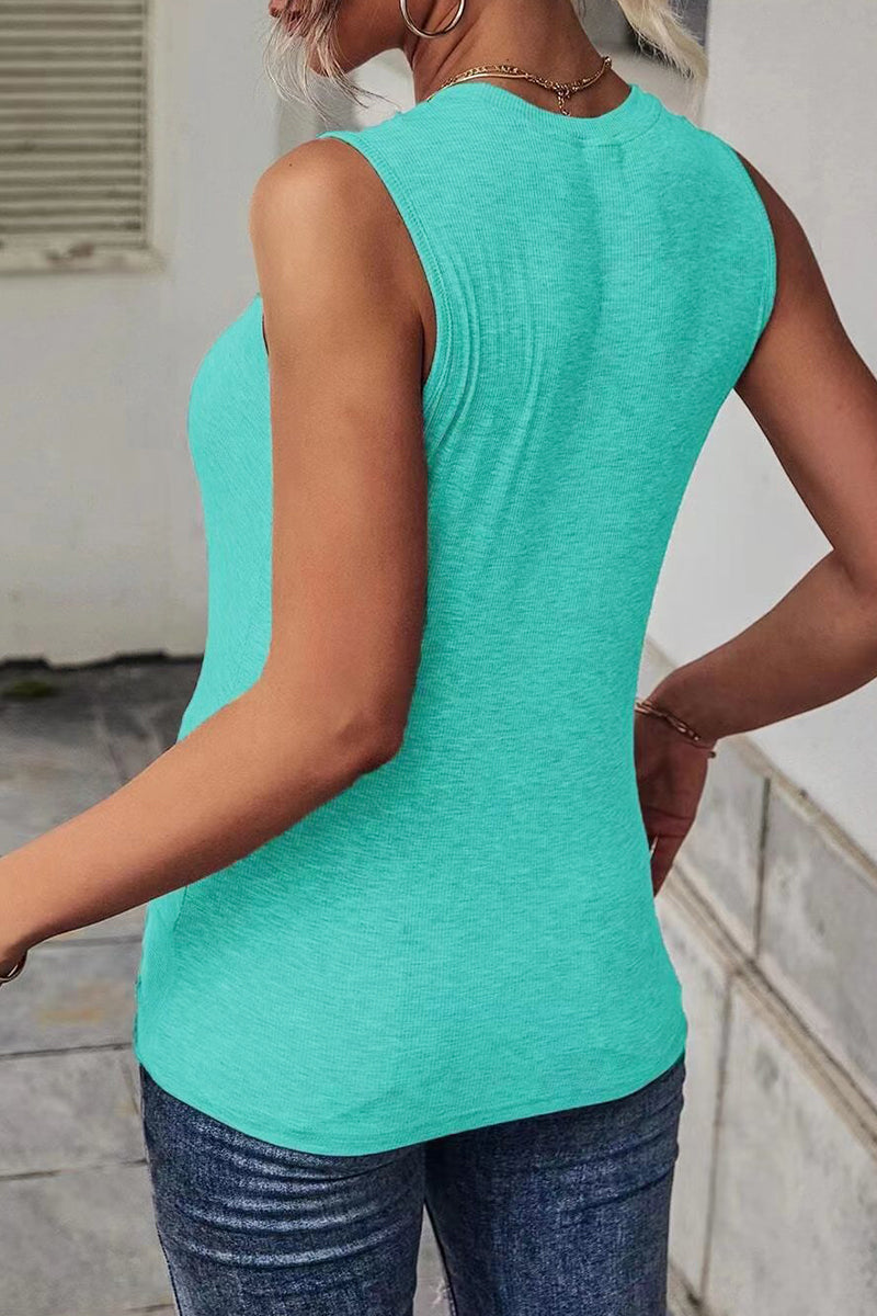 Sexy Street Solid Ripped O Neck Tops